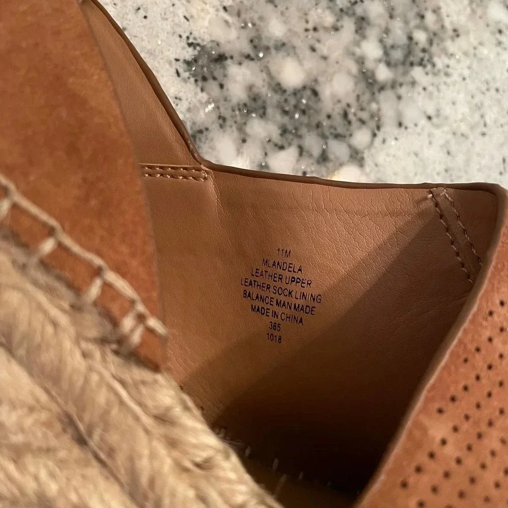Marc Fisher Andela Sandals Suede Wedge Heel Espadrilles Brown Size 11 NEW